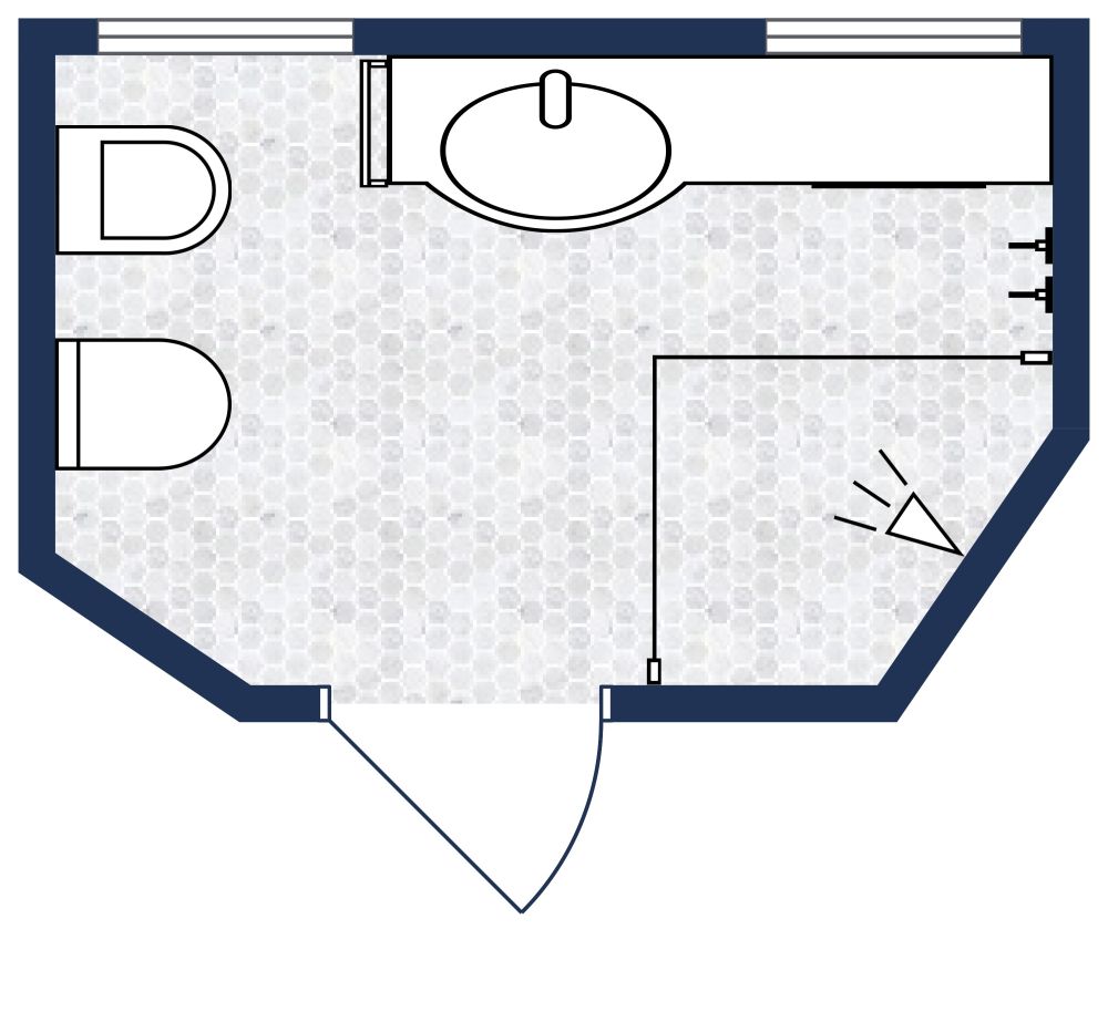 2d 3/4 Bathroom Floor Plan