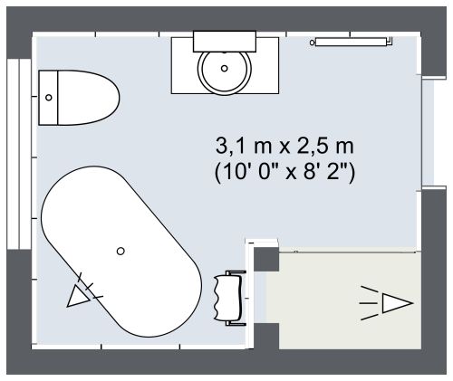 Shabby-Chic Full Bathroom Design