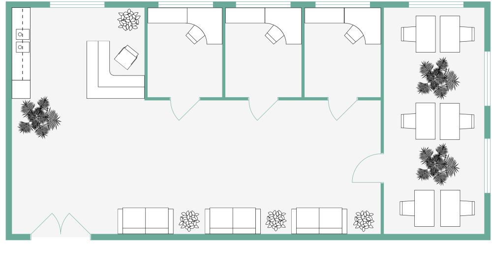 2D Floor Plan Industrial Style Open Office Inspiration