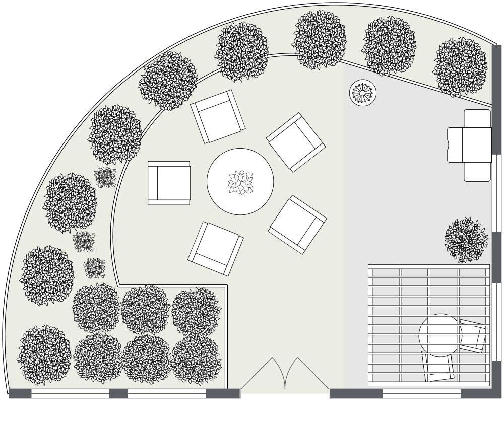 Organic 2D Site Plan with Pergola