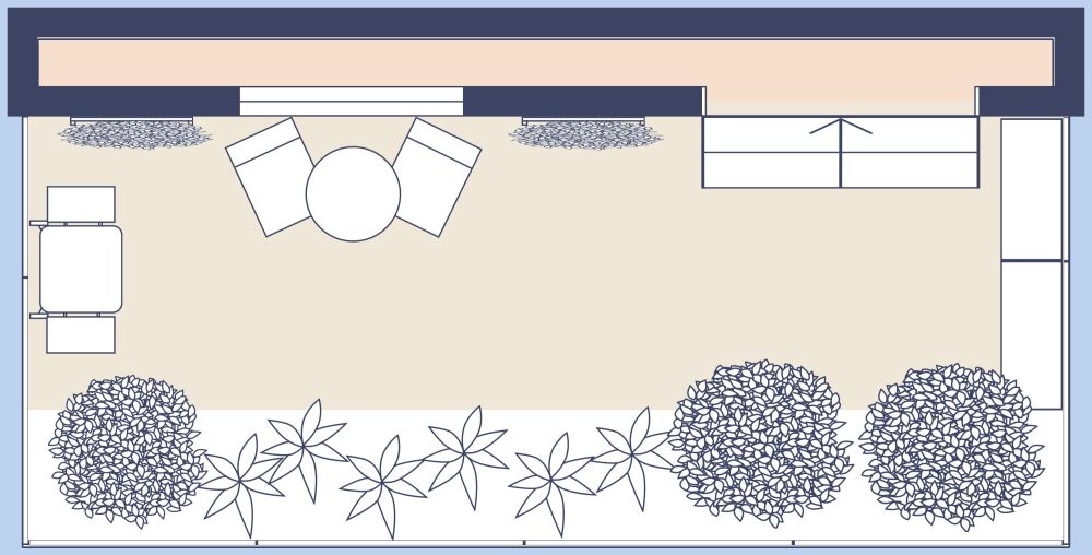 Small Backyard Landscaping Idea 2D Layout