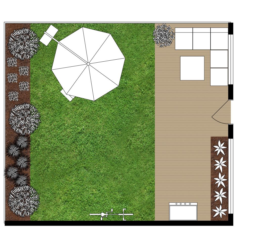2D Site Plan Simple Garden Layout Design