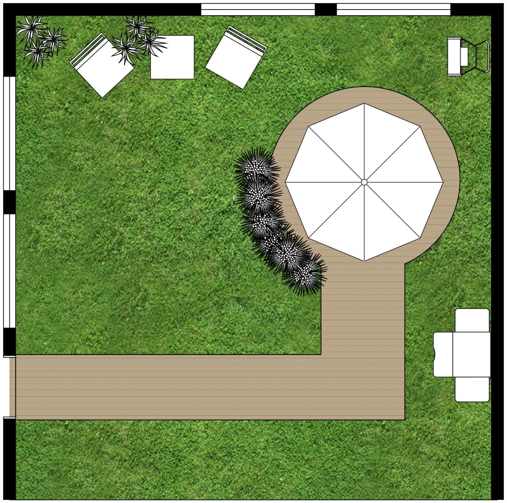 Outdoor Living Space Layout in 2D
