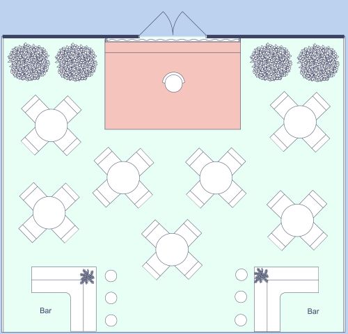 Intimate Outdoor Concert Floor Plan With Bar