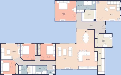 Spacious Floor Plan Two Living Rooms