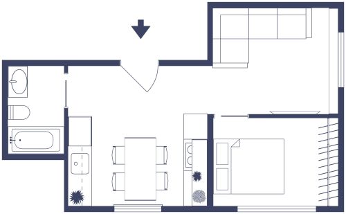 Tiny House Design With 1 Bedroom 