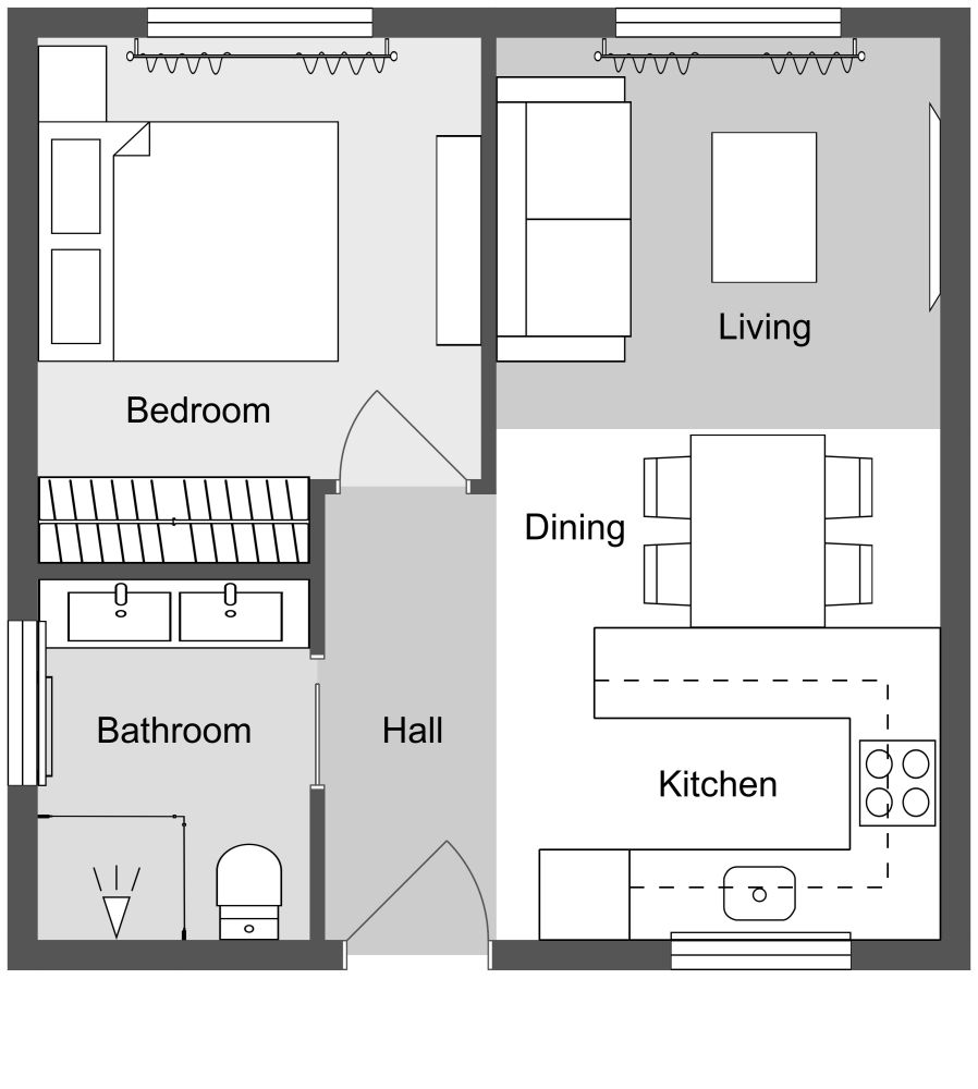 Tiny House 2D Floor Plan Idea