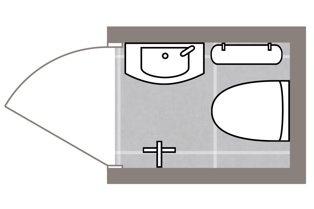 2D Floor Plan Powder Room Décor