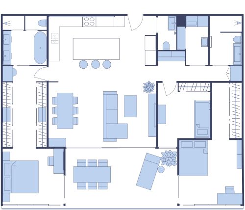 3 Bedroom Luxury Apartment Plan