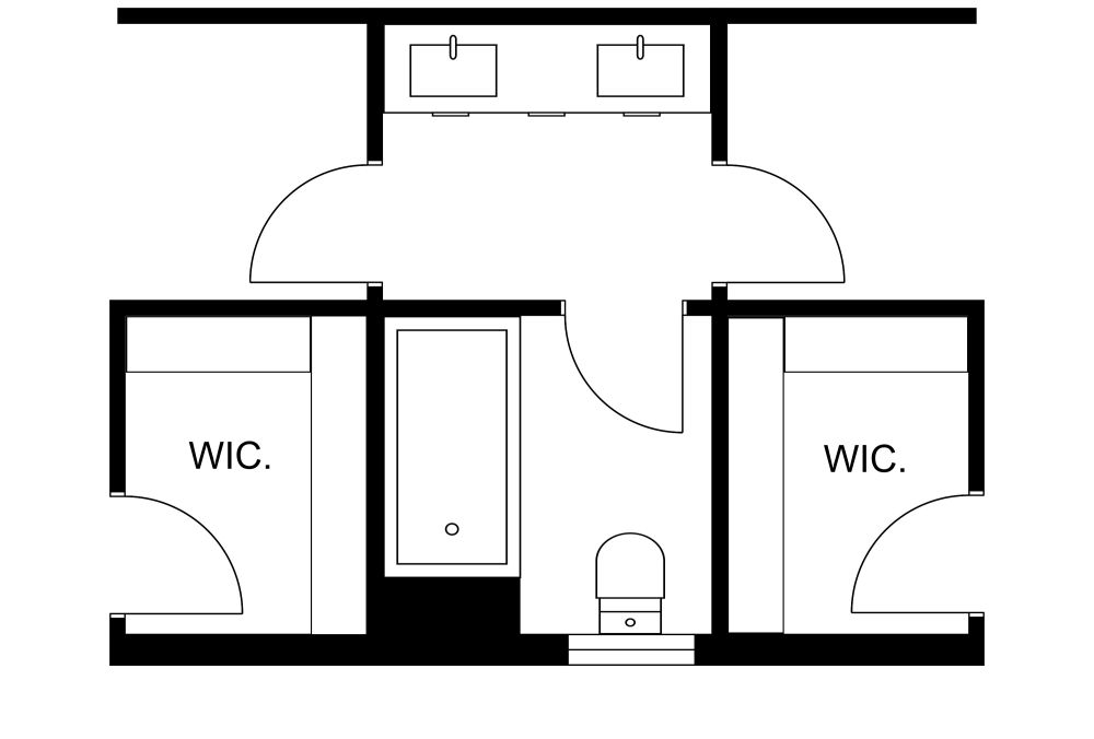 Jack and Jill Bathroom 2D Floor Plan