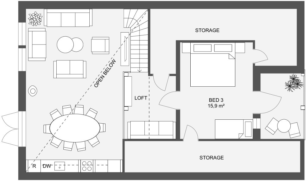 Harmoni 157 2D Floor Plan Loft