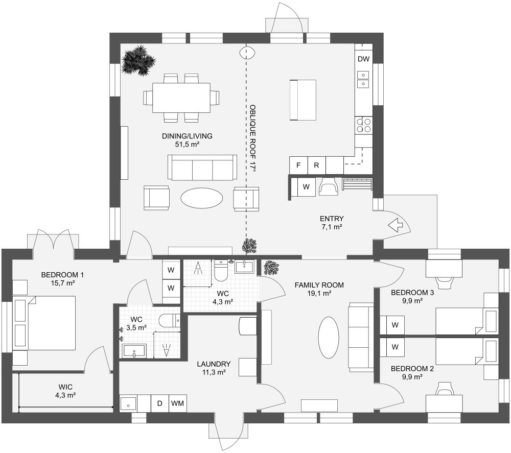 Villa Lycka 143 2D Floor Plan