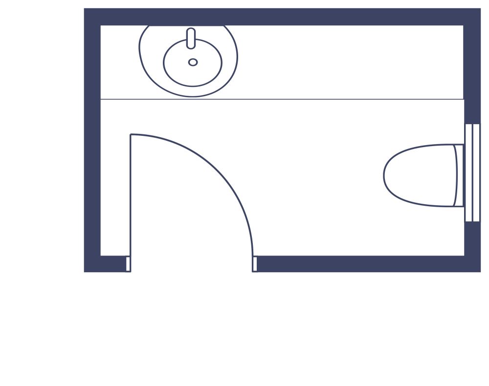 Powder Room Ideas Coastal 2D Floor Plan