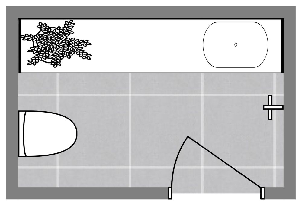 Powder Room Design 2D Floor Plan