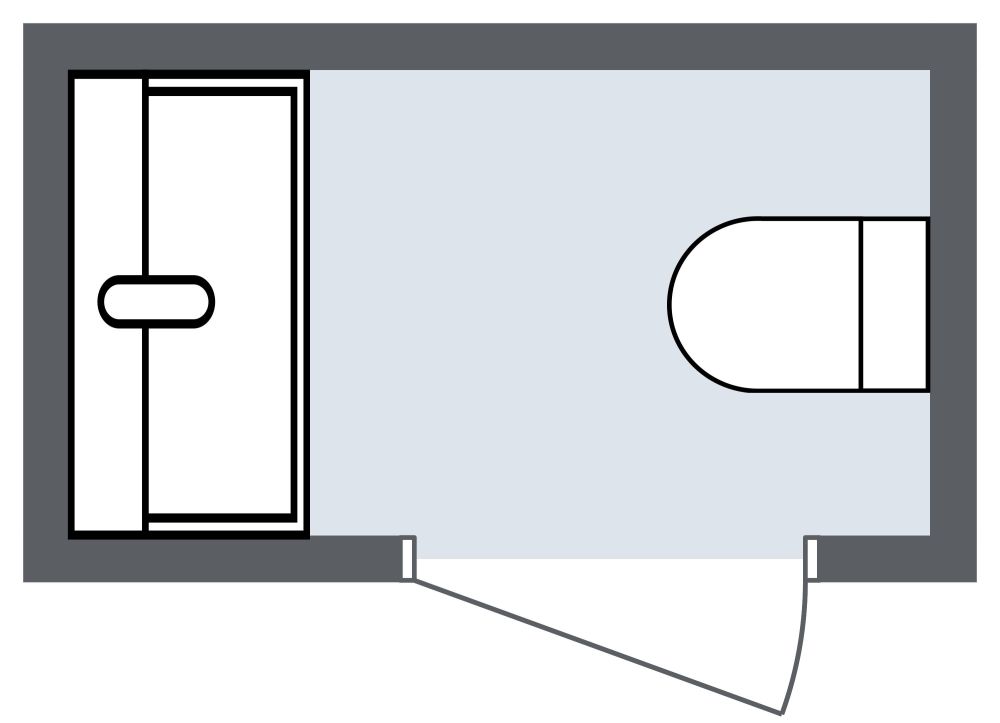 Powder Room Design Dark 2D Floor Plan