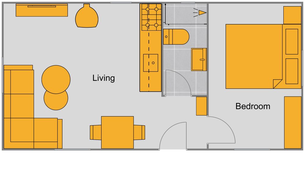 Modern Tiny House 2D Floor Plan