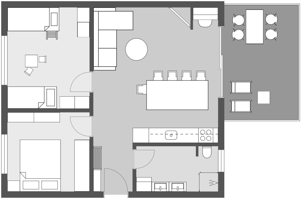 2 Bedroom 2D Layout With Kids Room