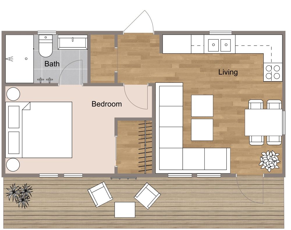 Tiny Apartment 2D Floor Plan