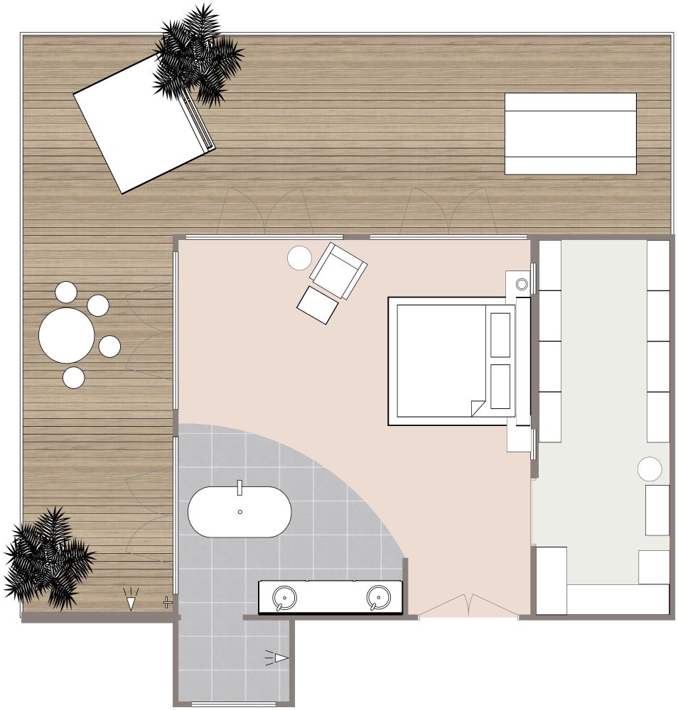 Dekor-Ideen für ein luxuriöses Schlafzimmer 2D Grundrisse