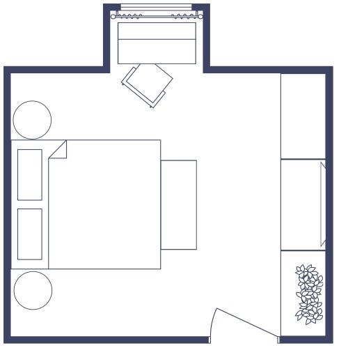 Farbenfrohes Schlafzimmer