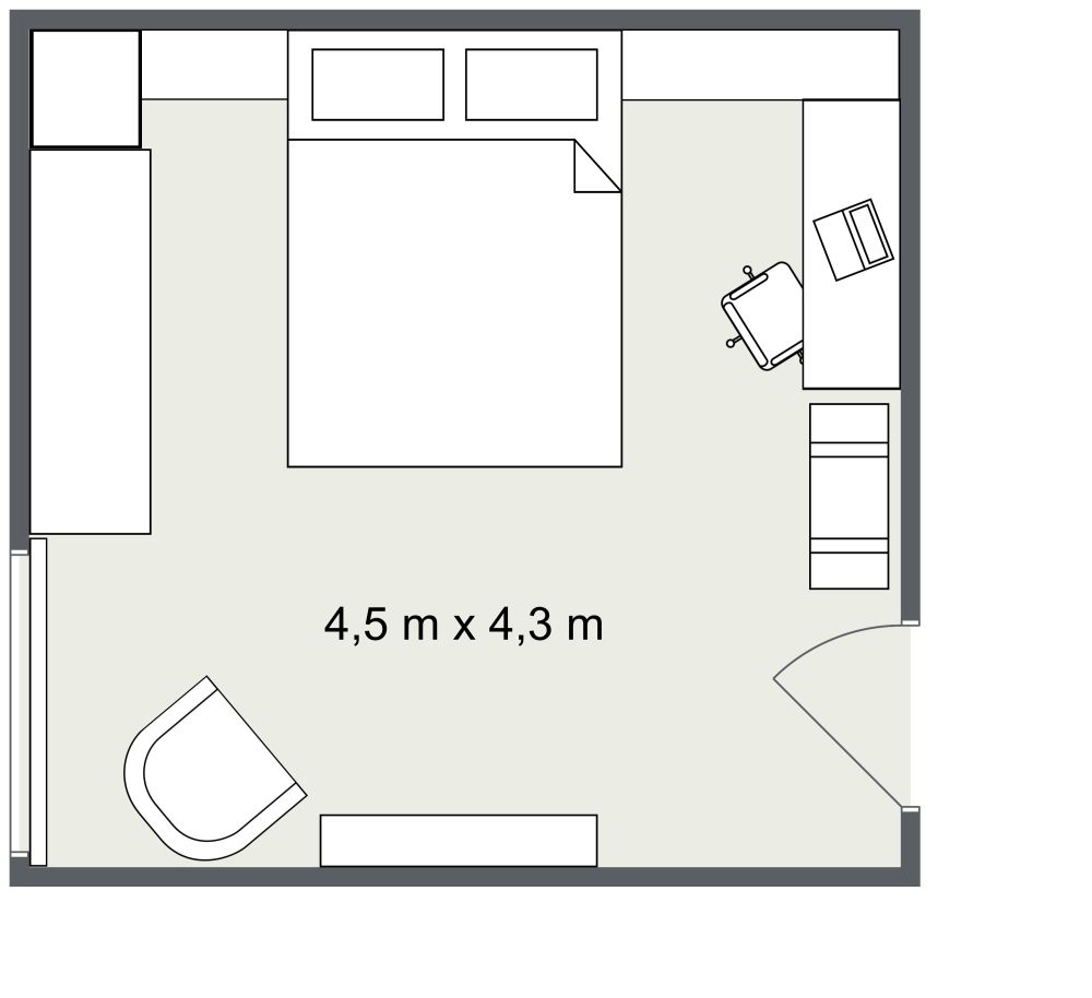 Schlafzimmer im rustikalen Stil 2D Grundrisse