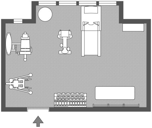Grundriss-Idee für ein Fitnessraum 
