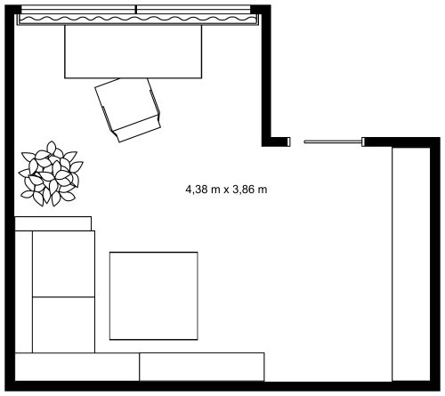 Modernes, gemütliches Arbeitszimmer mit einem Hauch von Blau