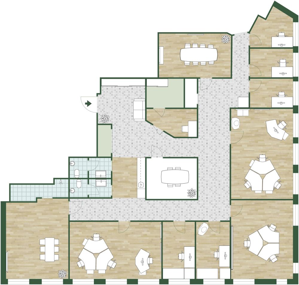 Bürodesign-Idee für Kleinunternehmen 2D Grundrisse