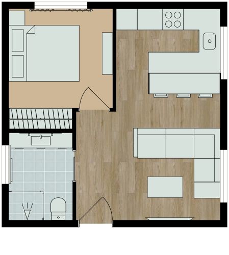 Platzsparendes Tiny Home Layout