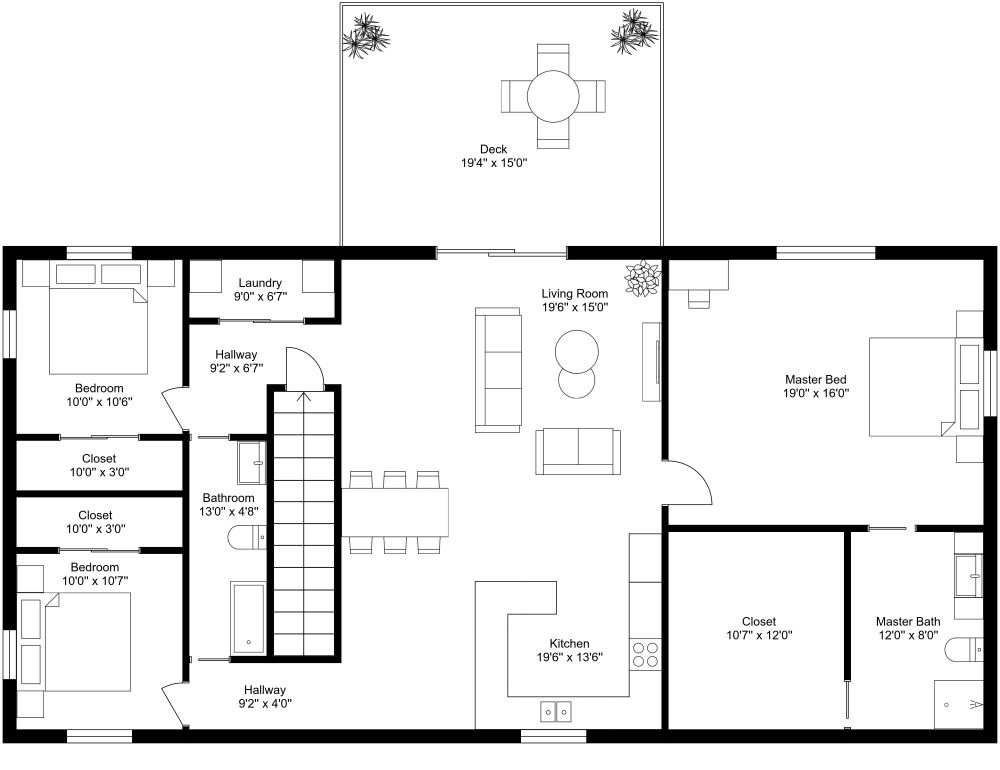 Barndominium 2D House Plan Model 4255 First Floor