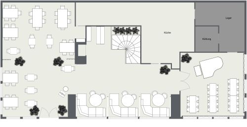 Schönes und intimes Restaurant-Layout