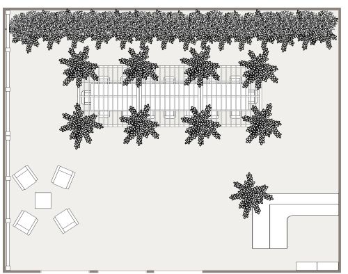 Grundriss für intime Hochzeit im Garten