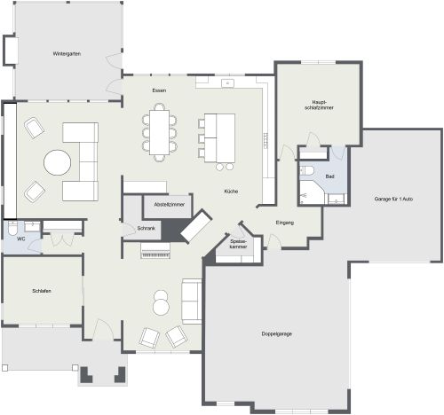Geräumiger Grundriss mit großer Familienküche