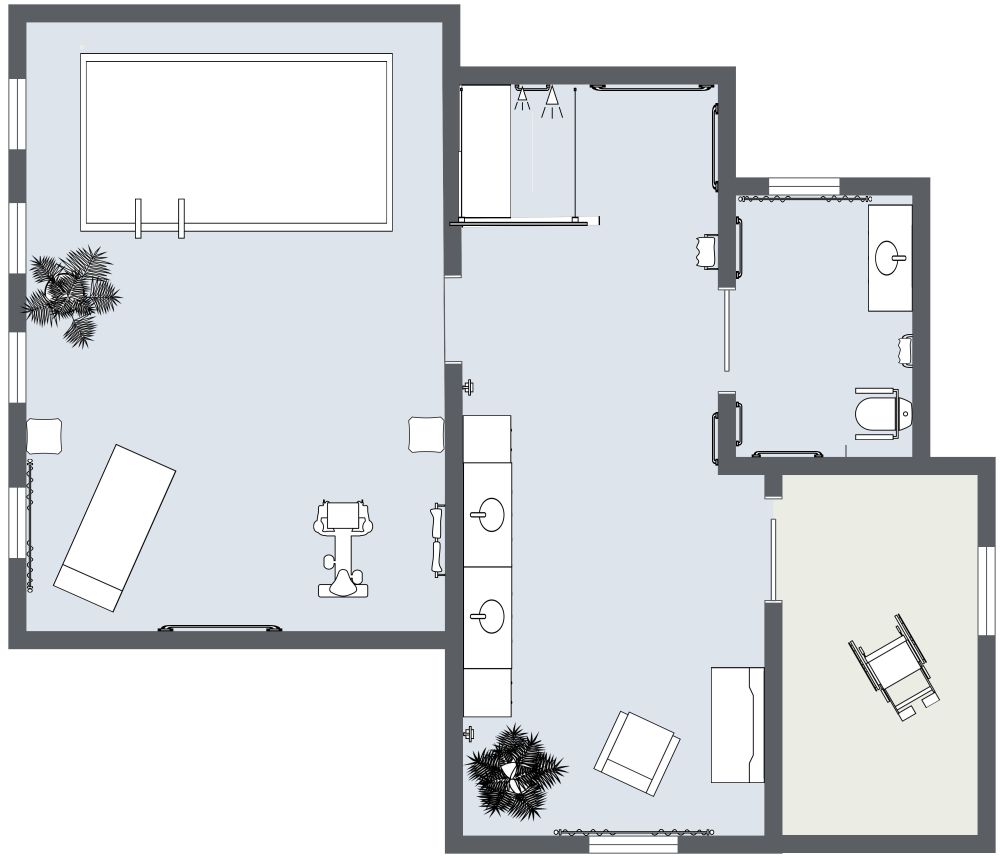 Large Senior Accessible Bathroom 2D Layout