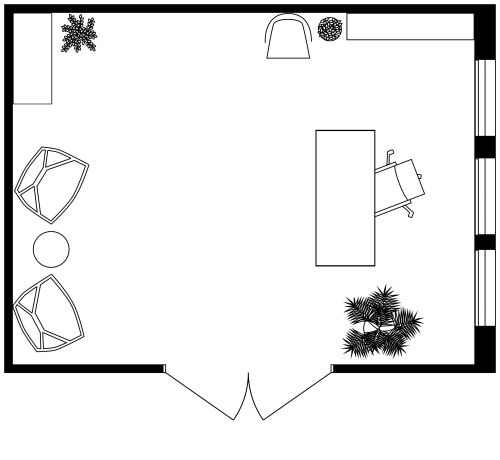 Arbeitszimmer mit Holzdetails und Stauraum