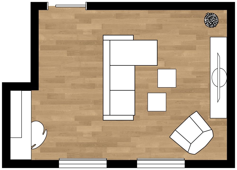 Innendesign für ein Arbeitszimmer Zuhause 2D Grundrisse