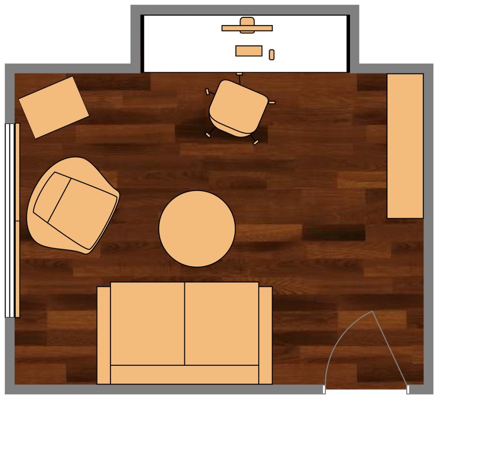 Modernes Design für ein Büro für kleine Räume 2D Grundrisse