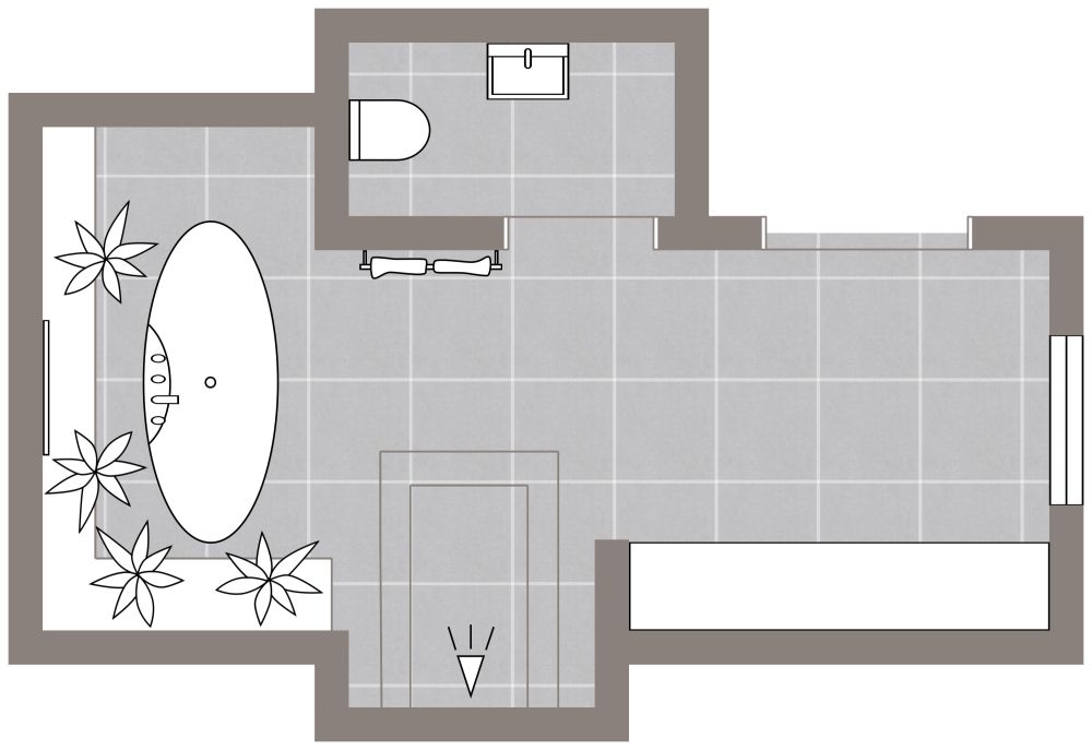 Zen Master Bathroom 2D Layout