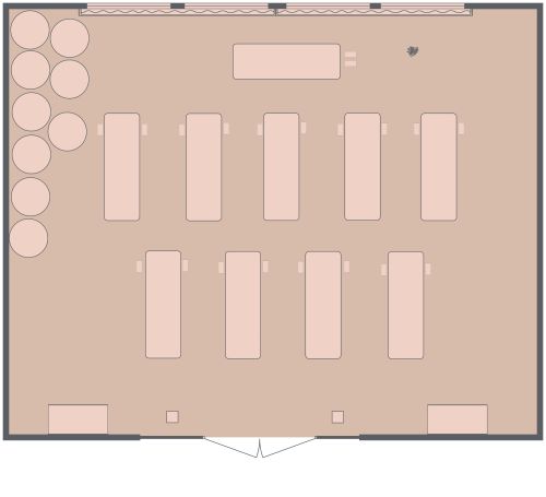 Schönes Yogastudio-Design in Pastellfarben