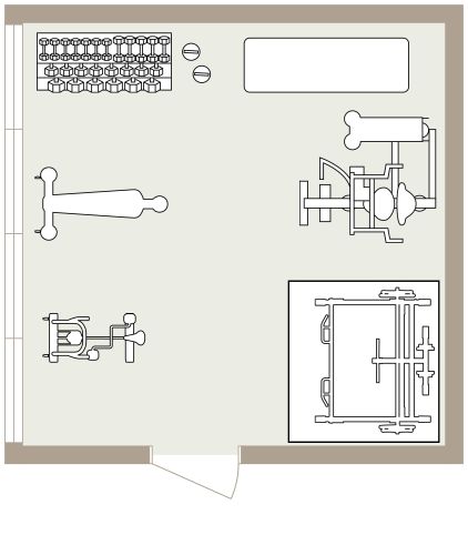 Innendesign für einen kleinen Trainingsraum