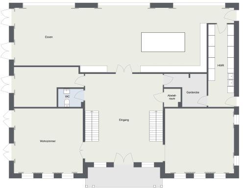 Grundriss für ein 3-stöckiges großes Haus mit 8 Schlafzimmern