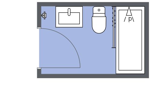 Rechteckiges Badezimmer mit Badewanne