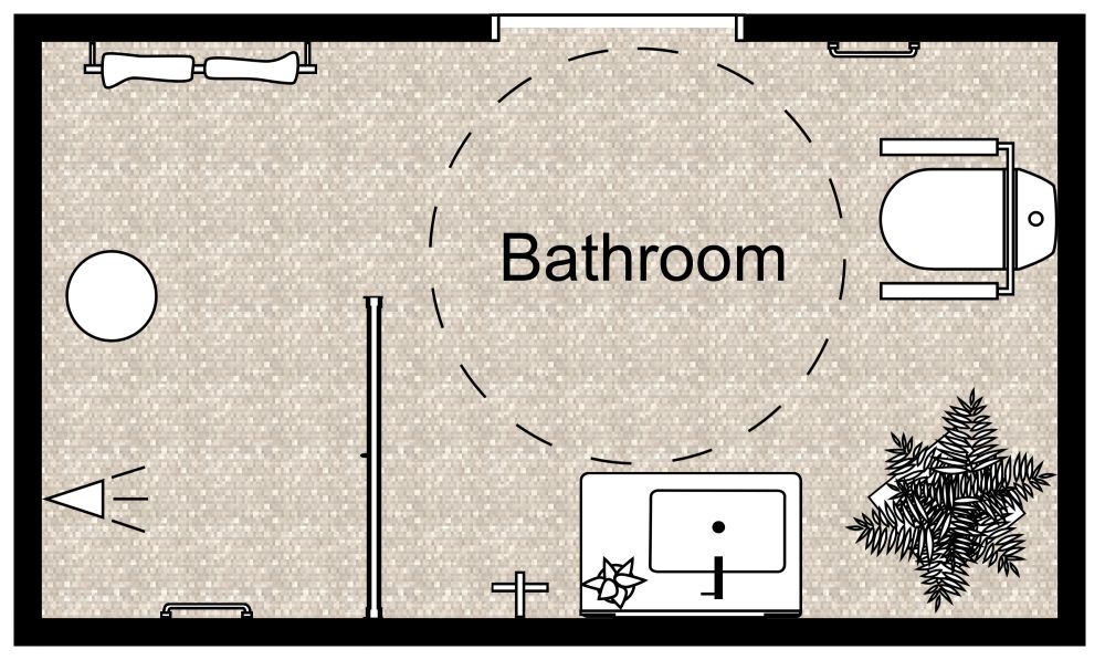 Accessible bathroom design 2D Floor Plan