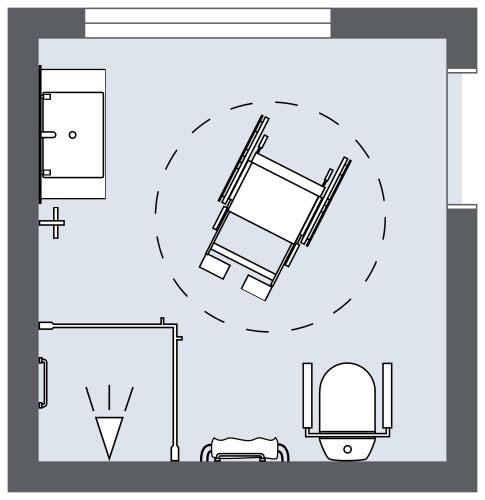 Idee für ein quadratisches barrierefreies Badezimmer