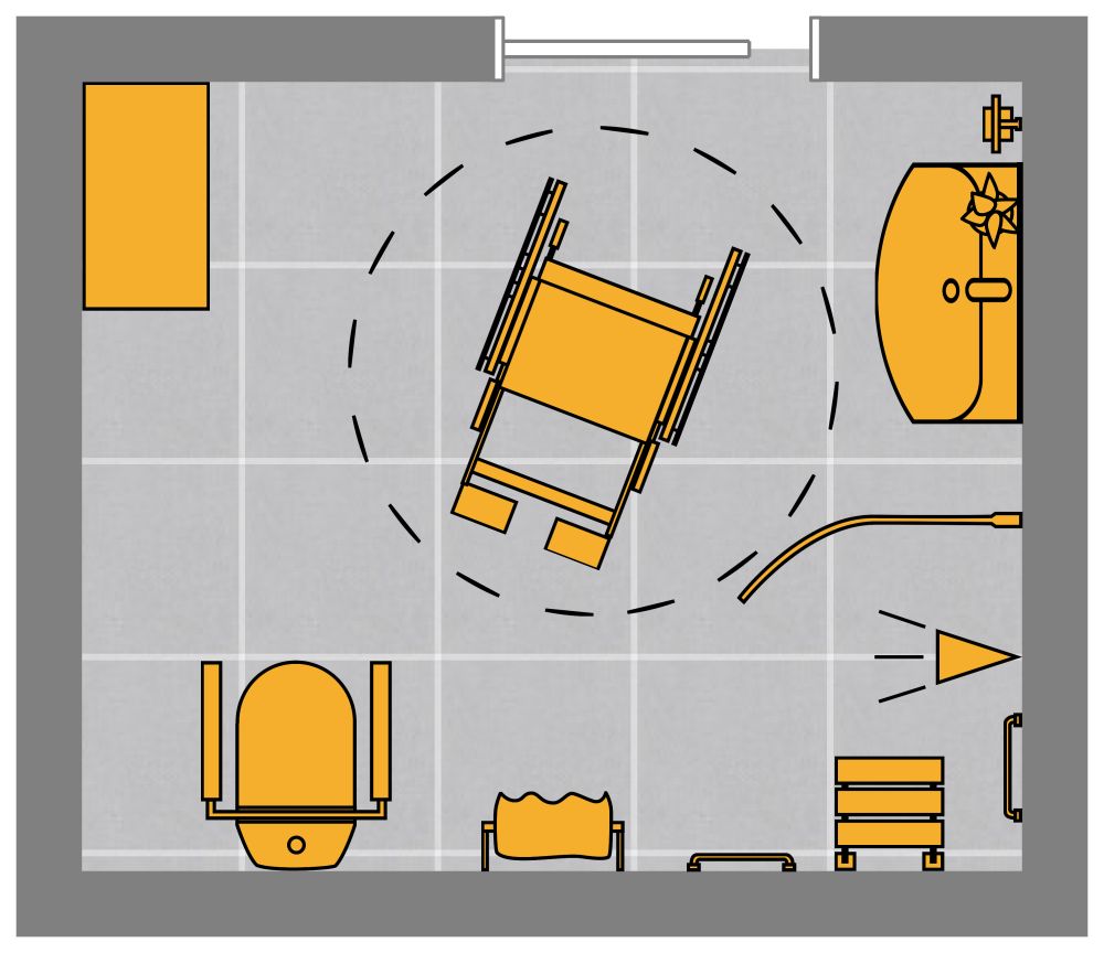 Barrierefreies Badezimmer mit Dusche 2D Grundrisse