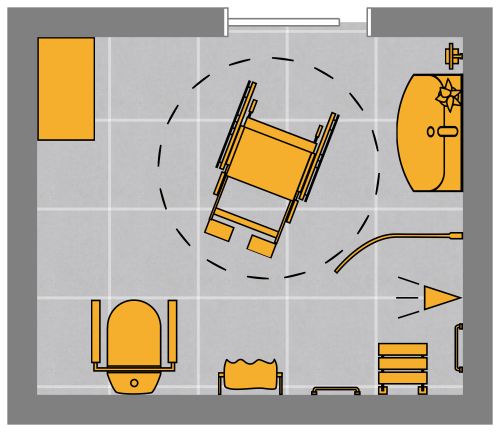 Barrierefreies Badezimmer mit Dusche
