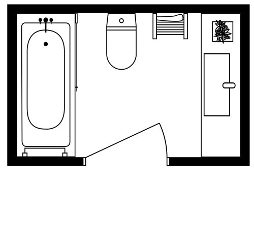 Rechteckiges Badezimmer im Handwerker-Stil