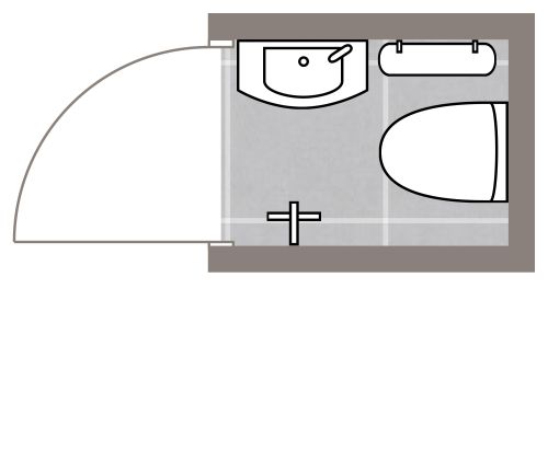 Grundriss für eine Gästetoilette