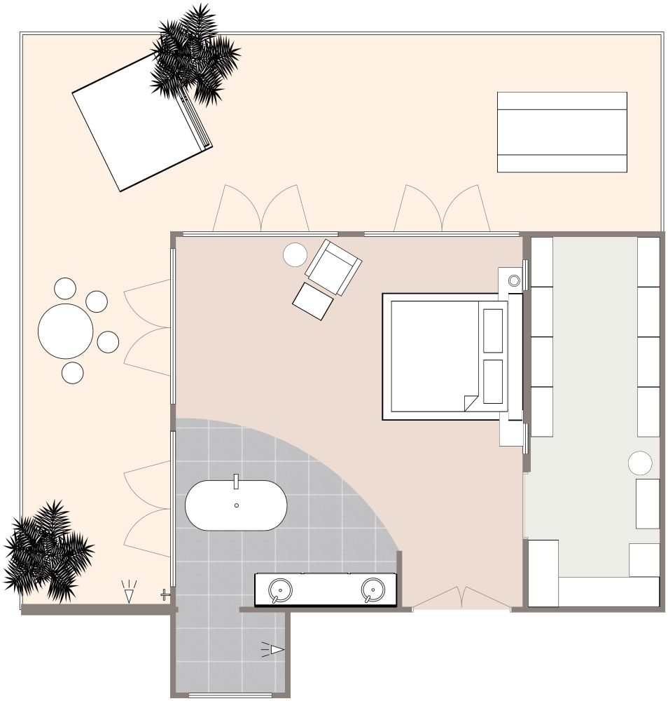 Luxury Primary Bedroom Design 2D Floor Plan