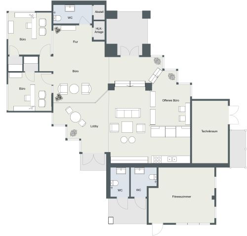 Grundriss für ein modernes Büro